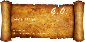 Geri Olga névjegykártya